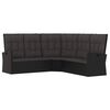 vidaXL 3-tlg. Garten-Lounge-Set mit Kissen Schwarz Poly Rattan