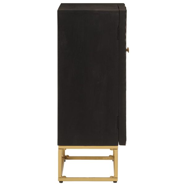 vidaXL Sideboard Schwarz 55x30x76 cm Massivholz Mango und Eisen
