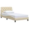 vidaXL Bettgestell ohne Matratze Creme 100x200 cm Stoff