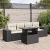 vidaXL 5-tlg. Garten-Sofagarnitur mit Kissen Schwarz Poly Rattan
