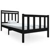 vidaXL Massivholzbett Schwarz 90x200 cm