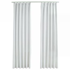 vidaXL Verdunkelungsvorh&auml;nge mit Haken 2 Stk. Grauwei&szlig; 140x175 cm