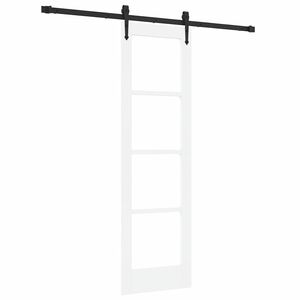 vidaXL Schiebet&uuml;r Wei&szlig; 61 x 198,5 cm Massivholz Kiefer und Glas