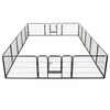 vidaXL Hunde-Laufstall 16 Paneele Stahl 60x80 cm Schwarz