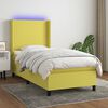 vidaXL Boxspringbett mit Matratze & LED Gr&uuml;n 90x200 cm Stoff