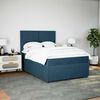 vidaXL Boxspringbett mit Matratze Dunkelblau 140x190 cm Samt