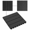 vidaXL Terrassenfliese 11 pcs Schwarz 30 x 30 cm WPC