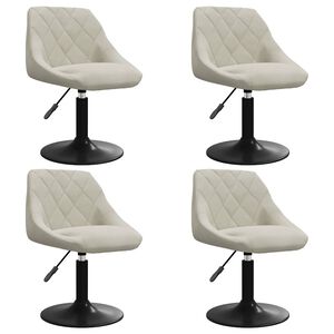 vidaXL Esszimmerst&uuml;hle 4 Stk. Drehbar Creme Samt