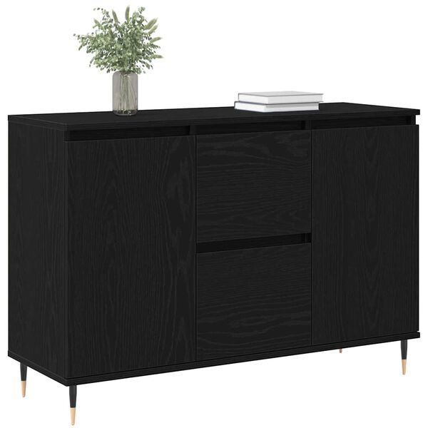 vidaXL Sideboard Schwarze Eiche 101,5 x 35 x 70 cm Holzwerkstoff