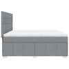 vidaXL Boxspringbett mit Matratze Hellgrau 200x200 cm Stoff