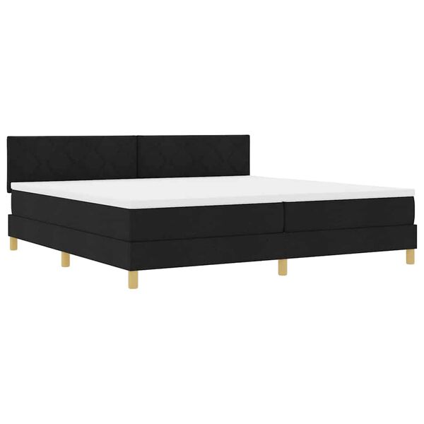 vidaXL Boxspringbett mit Matratze Schwarz 200 x 200 cm Stoff