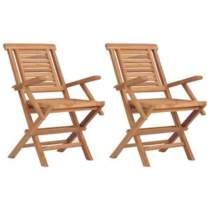 vidaXL Gartenst&uuml;hle 2 Stk. Klappbar 56x63x90 cm Massivholz Teak