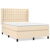 vidaXL Boxspringbett mit Matratze Creme 140x190 cm Stoff