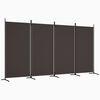 vidaXL 4-tlg. Paravent Braun 346x180 cm Stoff