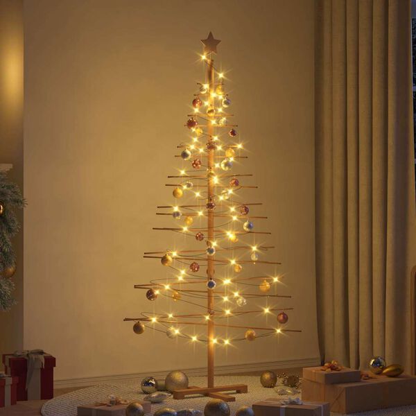 vidaXL Holz Weihnachtsbaum mit Ständer Braun 180 cm Bambus