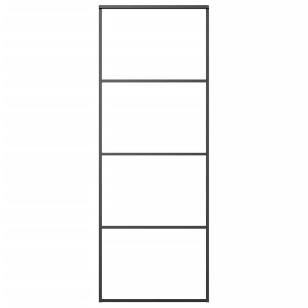 vidaXL Schiebetür Aluminium und ESG Glas 76x205 cm Schwarz