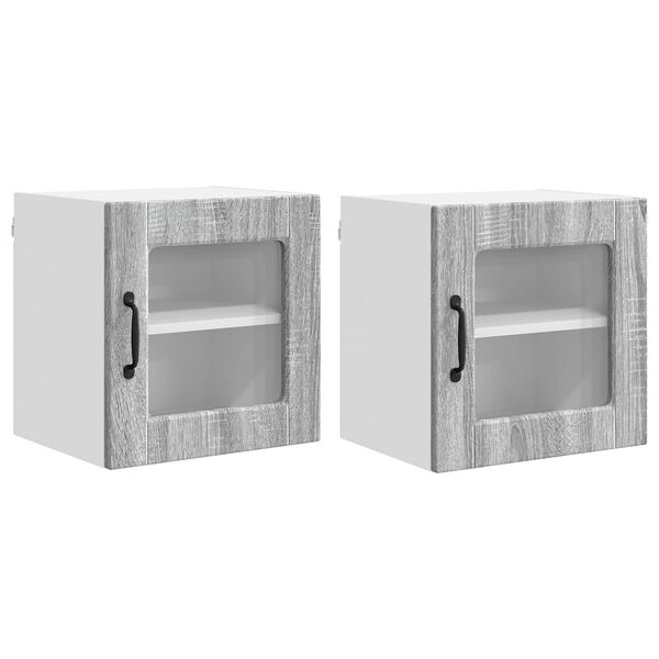 vidaXL K&uuml;chenschrank 2 pcs Graues Sonoma 40 x 31 x 40 cm Holzwerkstoff