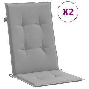vidaXL Gartenstuhlauflagen f&uuml;r Hochlehner 2 Stk. Grau 120x50x3cm Stoff