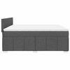 vidaXL Boxspringbett mit Matratze Dunkelgrau 200x200 cm Stoff