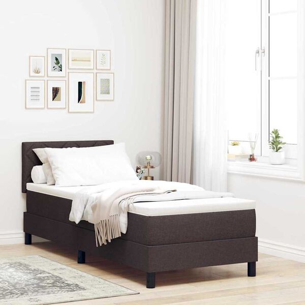 vidaXL Boxspringbett mit Matratze Dunkelbraun 80 x 200 cm Stoff