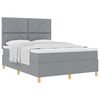 vidaXL Boxspringbett mit Matratze Hellgrau 160 x 200 cm Stoff