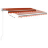 vidaXL Markise Manuell Einziehbar mit Pfosten 3,5x2,5 m Orange & Braun