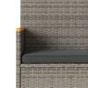 vidaXL Gartenbank 2-Sitzer mit Kissen und Tisch Grau Poly Rattan