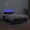vidaXL Boxspringbett mit Matratze & LED Schwarz 120x190 cm Kunstleder