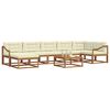 vidaXL Outdoor-Sofagarnitur mit Kissen 8 pcs Natur und Creme
