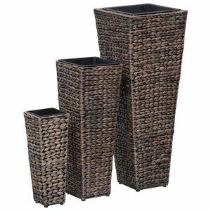 vidaXL Blumenk&uuml;bel 3 Stk. Wasserhyazinthe Dunkelbraun