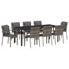 vidaXL Garten Essgruppe 9 stk. Grau Poly-Rattan