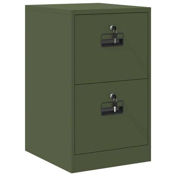 vidaXL Aktenschrank Olive Gr&uuml;n 44 x 50 x 106,5 cm Kaltgewalzter Stahl
