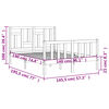 vidaXL Massivholzbett ohne Matratze Weiß 140x190 cm Kiefernholz