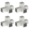 vidaXL Pfostenverbinder 4 Stk. X-Form Verzinktes Metall 81 x 81 mm