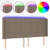 vidaXL LED Kopfteil Taupe 203x16x118/128 cm Stoff