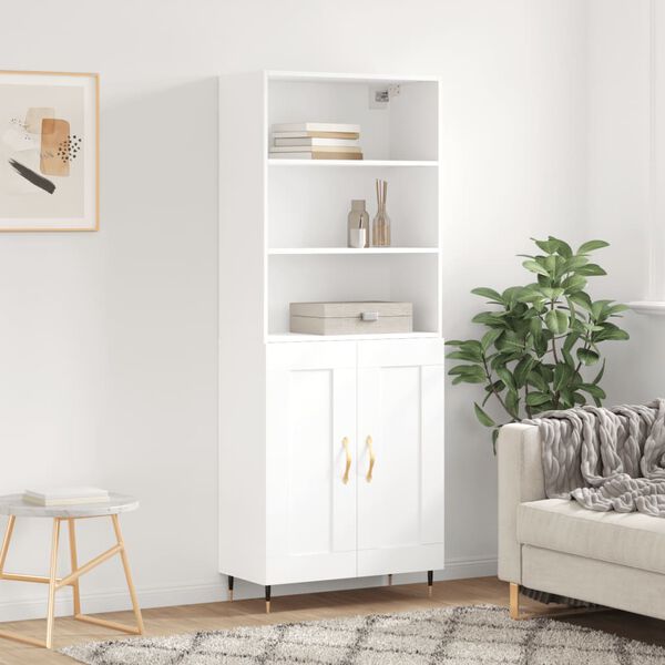 vidaXL Highboard Wei&szlig; 69,5x34x180 cm Holzwerkstoff