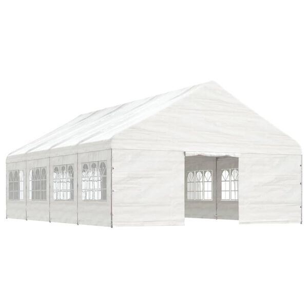 vidaXL Pavillon mit Dach Wei&szlig; 8,92x5,88x3,75 m Polyethylen