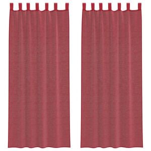 vidaXL Voile Vorh&auml;nge mit Stangentaschen 2 Stk. Weinrot