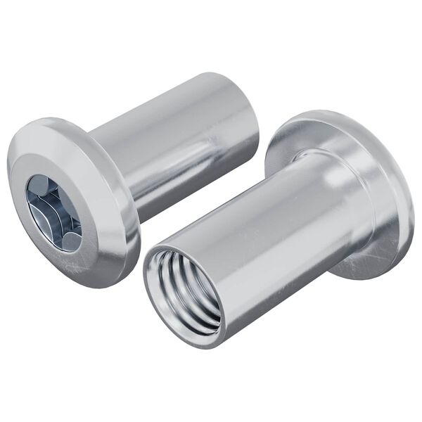 vidaXL Sicherungsmutter 2 pcs Nickel M6 x 25 mm Stahl