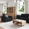 vidaXL Sofa 3 pcs Schwarz 219 x 80 x 82 cm Leinenmischgewebe