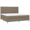 vidaXL Boxspringbett mit Matratze & LED Taupe 200x200 cm Stoff