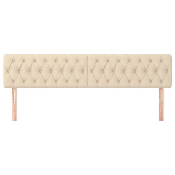 vidaXL Kopfteile Creme 200x7x78/88 cm Stoff