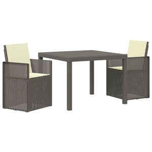vidaXL Garten Essgruppe 3 stk. Hellgrau und Creme PP