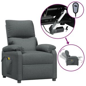 vidaXL Massagesessel Elektrisch Dunkelgrau Stoff