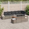vidaXL Gartensofa-set mit Kissen 9 pcs Grau Poly-Rattan