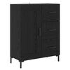 vidaXL Highboard Schwarz Eichen-Optik 69,5 x 34 x 180 cm Holzwerkstoff