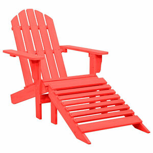 vidaXL Adirondack-Gartenstuhl mit Fu&szlig;st&uuml;tze Massivholz Tanne Rot