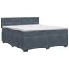vidaXL Boxspringbett mit Matratze Dunkelgrau 200 x 200 cm Samt