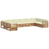 vidaXL Sofagarnituren 3 stk. Natur und Creme Massivholz Akazie