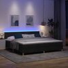 vidaXL LED Boxspringbett mit Matratze Schwarz 200 x 200 cm Stoff